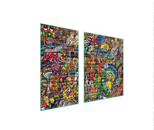 SZKLANA PŁYTA OCHRONNA NA KUCHENKĘ 90x52 Pop Art