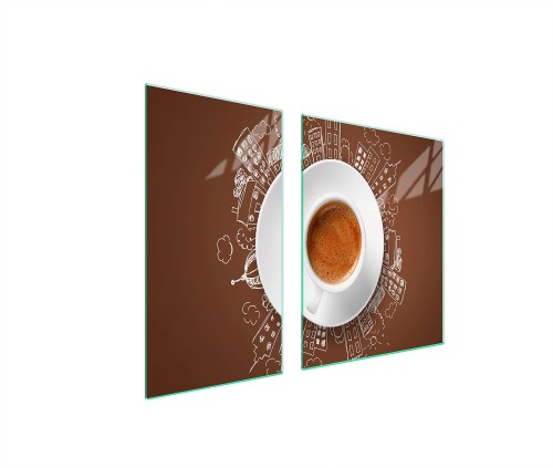 SZKLANA PŁYTA OCHRONNA NA KUCHENKĘ 90x52 Kawa