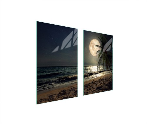 SZKLANA PŁYTA OCHRONNA NA KUCHENKĘ 75x52 Plaża