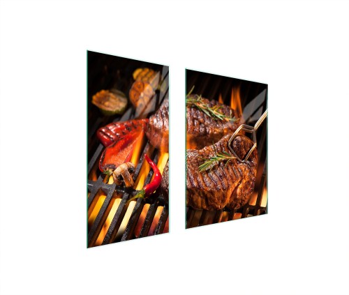 SZKLANA PŁYTA OCHRONNA NA KUCHENKĘ 75x52 Grill