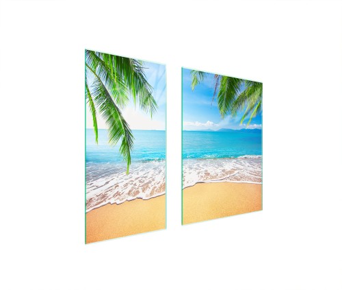 SZKLANA PŁYTA OCHRONNA NA KUCHENKĘ 75x52 Plaża