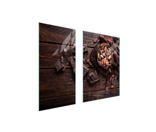 SZKLANA PŁYTA OCHRONNA NA KUCHENKĘ 75x52 Drewno