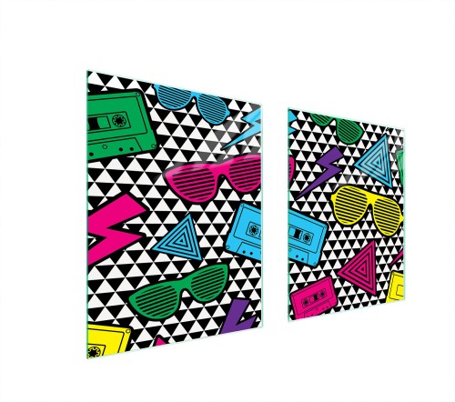 SZKLANA PŁYTA OCHRONNA NA KUCHENKĘ 85x52 Pop Art.
