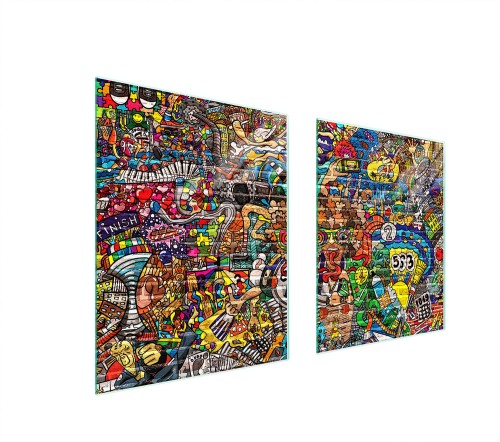 SZKLANA PŁYTA OCHRONNA NA KUCHENKĘ 85x52 Pop Art