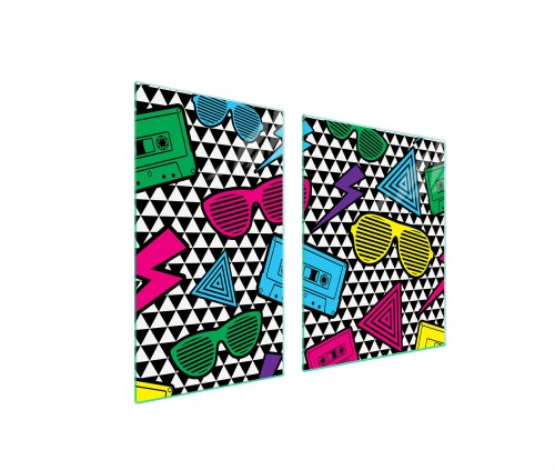 SZKLANA PŁYTA OCHRONNA NA KUCHENKĘ 100x52 Pop Art.