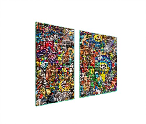 SZKLANA PŁYTA OCHRONNA NA KUCHENKĘ 100x52 Pop Art