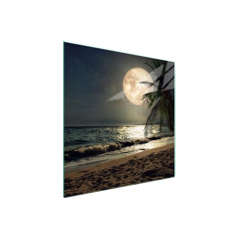 SZKLANA PŁYTA OCHRONNA NA KUCHENKĘ 50x52 Plaża