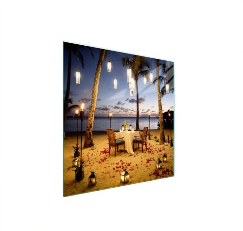 SZKLANA PŁYTA OCHRONNA NA KUCHENKĘ 50x52 Plaża