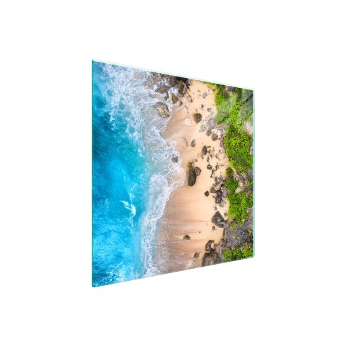 SZKLANA PŁYTA OCHRONNA NA KUCHENKĘ 50x52 Plaża
