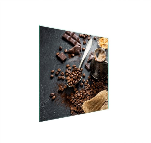 SZKLANA PŁYTA OCHRONNA NA KUCHENKĘ 50x52 Kawa