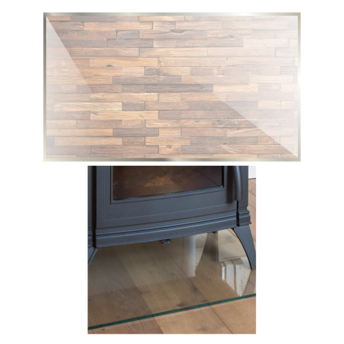 SZYBA POD KOMINEK KOZĘ SZKŁO HARTOWANE PODSTAWA WYMIAR 90x52 PRZEZROCZYSTA