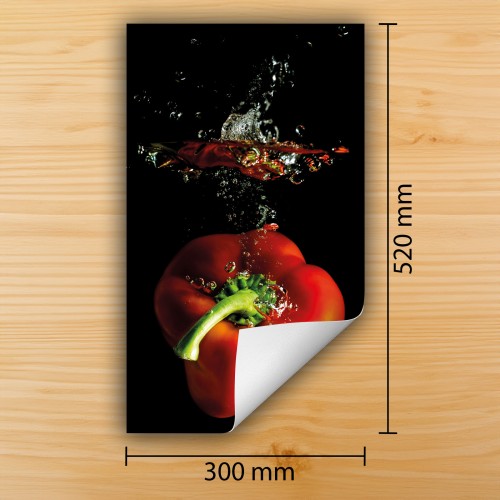 Mata ochronna na kuchenkę indukcyjną 30x52 cm - Mata antypoślizgowa na blat - Płyta ochronna zwijana - Dekoracja do kuchni - Więcej miejsca - Czarna papryka