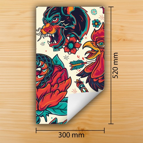 Mata ochronna na kuchenkę indukcyjną 30x52 cm - Mata antypoślizgowa na blat - Płyta ochronna zwijana - Dekoracja do kuchni - Więcej miejsca - Zwierzęta Czerwona