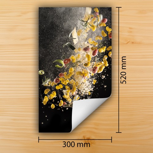 Mata ochronna na kuchenkę indukcyjną 30x52 cm - Mata antypoślizgowa na blat - Płyta ochronna zwijana - Dekoracja do kuchni - Więcej miejsca - Żywność czarna