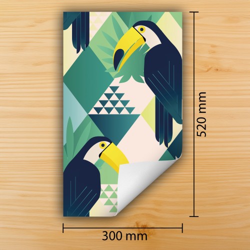 Mata ochronna na kuchenkę indukcyjną 30x52 cm - Mata antypoślizgowa na blat - Płyta ochronna zwijana - Dekoracja do kuchni - Więcej miejsca - Ptak tukan
