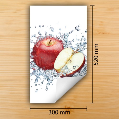 Mata ochronna na kuchenkę indukcyjną 30x52 cm - Mata antypoślizgowa na blat - Płyta ochronna zwijana - Dekoracja do kuchni - Więcej miejsca - Jabłka Czerwony