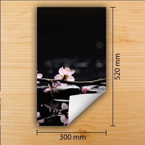 Mata ochronna na kuchenkę indukcyjną 30x52 cm - Mata antypoślizgowa na blat - Płyta ochronna zwijana - Dekoracja do kuchni - Więcej miejsca - Czarna kwiat