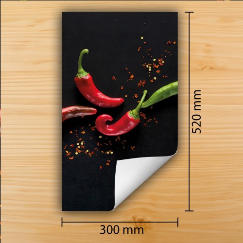 Mata ochronna na kuchenkę indukcyjną 30x52 cm - Mata antypoślizgowa na blat - Płyta ochronna zwijana - Dekoracja do kuchni - Więcej miejsca - Chilli Czarna