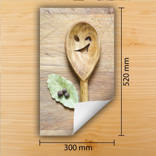 Mata ochronna na kuchenkę indukcyjną 30x52 cm - Mata antypoślizgowa na blat - Płyta ochronna zwijana - Dekoracja do kuchni - Więcej miejsca - Drewno łyżka