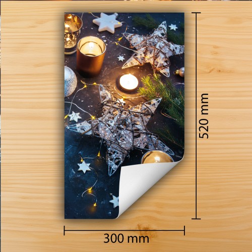 Mata ochronna na kuchenkę indukcyjną 30x52 cm - Mata antypoślizgowa na blat - Płyta ochronna zwijana - Dekoracja do kuchni - Więcej miejsca - Niebieski Święta