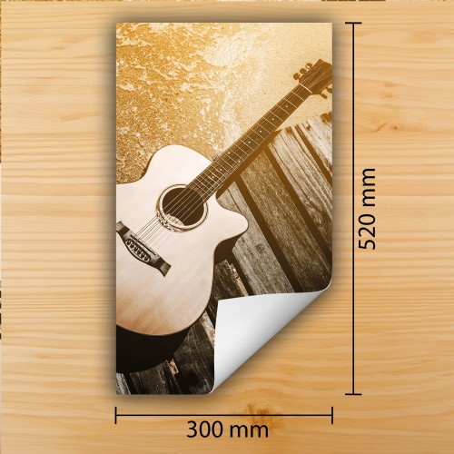 Mata ochronna na kuchenkę indukcyjną 30x52 cm - Mata antypoślizgowa na blat - Płyta ochronna zwijana - Dekoracja do kuchni - Więcej miejsca - Gitara Drewno