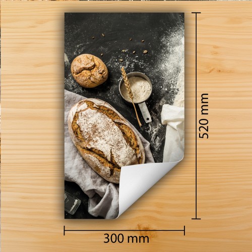 Mata ochronna na kuchenkę indukcyjną 30x52 cm - Mata antypoślizgowa na blat - Płyta ochronna zwijana - Dekoracja do kuchni - Więcej miejsca - Chleb Kuchnia