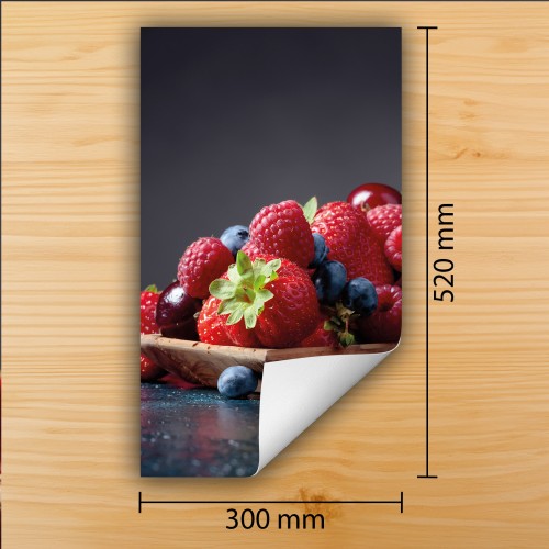 Mata ochronna na kuchenkę indukcyjną 30x52 cm - Mata antypoślizgowa na blat - Płyta ochronna zwijana - Dekoracja do kuchni - Więcej miejsca - Truskawki Owoce