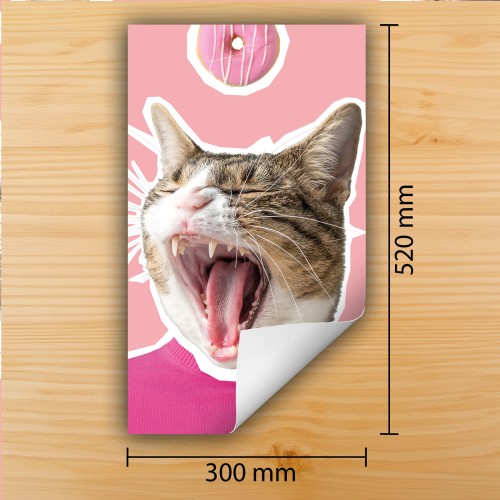 Mata ochronna na kuchenkę indukcyjną 30x52 cm - Mata antypoślizgowa na blat - Płyta ochronna zwijana - Dekoracja do kuchni - Więcej miejsca - Różowa kot
