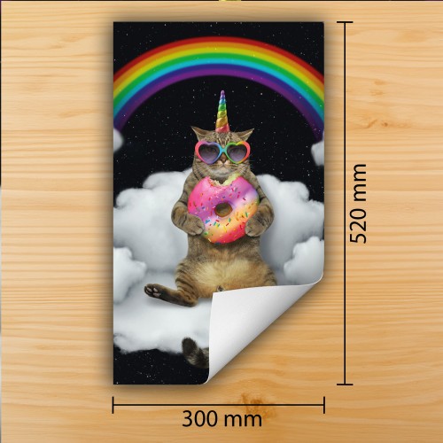 Mata ochronna na kuchenkę indukcyjną 30x52 cm - Mata antypoślizgowa na blat - Płyta ochronna zwijana - Dekoracja do kuchni - Więcej miejsca - Tęcza kot