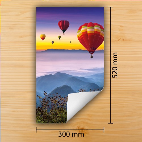 Mata ochronna na kuchenkę indukcyjną 30x52 cm - Mata antypoślizgowa na blat - Płyta ochronna zwijana - Dekoracja do kuchni - Więcej miejsca - Balony krajobraz