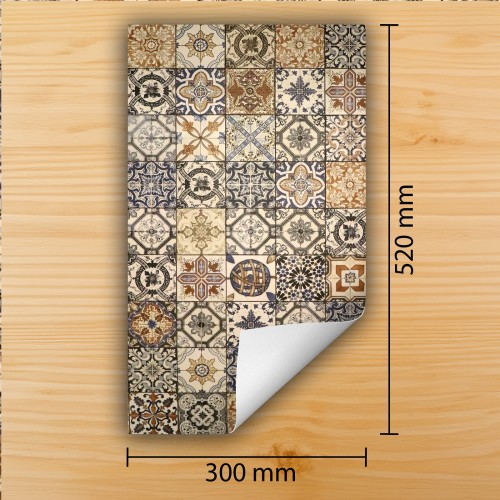 Mata ochronna na kuchenkę indukcyjną 30x52 cm - Mata antypoślizgowa na blat - Płyta ochronna zwijana - Dekoracja do kuchni - Więcej miejsca - Mozaika Brązowa