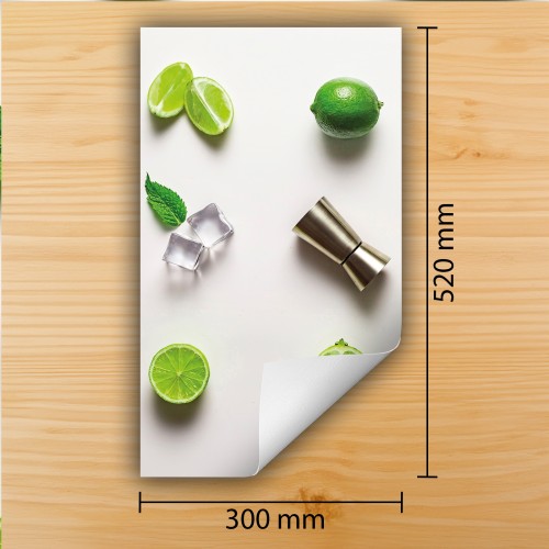 Mata ochronna na kuchenkę indukcyjną 30x52 cm - Mata antypoślizgowa na blat - Płyta ochronna zwijana - Dekoracja do kuchni - Więcej miejsca - Wapno Owoc