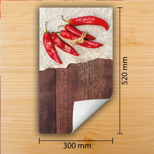 Mata ochronna na kuchenkę indukcyjną 30x52 cm - Mata antypoślizgowa na blat - Płyta ochronna zwijana - Dekoracja do kuchni - Więcej miejsca - Chili Czerwony