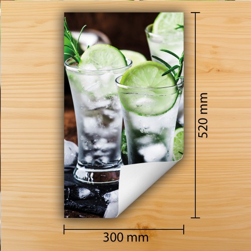 Mata ochronna na kuchenkę indukcyjną 30x52 cm - Mata antypoślizgowa na blat - Płyta ochronna zwijana - Dekoracja do kuchni - Więcej miejsca - Napój Limonka