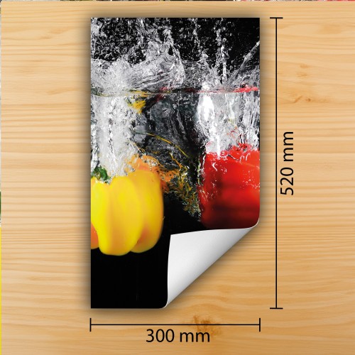 Mata ochronna na kuchenkę indukcyjną 30x52 cm - Mata antypoślizgowa na blat - Płyta ochronna zwijana - Dekoracja do kuchni - Więcej miejsca - Kolorowa papryka