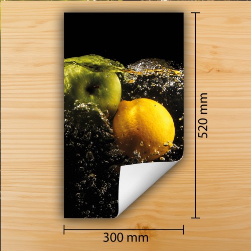 Mata ochronna na kuchenkę indukcyjną 30x52 cm - Mata antypoślizgowa na blat - Płyta ochronna zwijana - Dekoracja do kuchni - Więcej miejsca - Czarna owoce