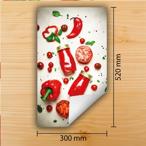 Mata ochronna na kuchenkę indukcyjną 30x52 cm - Mata antypoślizgowa na blat - Płyta ochronna zwijana - Dekoracja do kuchni - Więcej miejsca - Papryka Czerwona