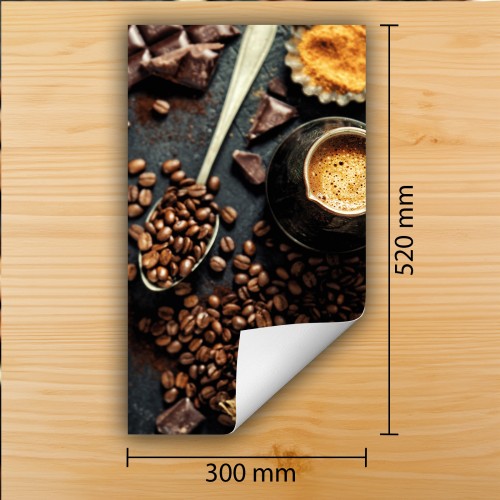 Mata ochronna na kuchenkę indukcyjną 30x52 cm - Mata antypoślizgowa na blat - Płyta ochronna zwijana - Dekoracja do kuchni - Więcej miejsca - Brązowa Kawa