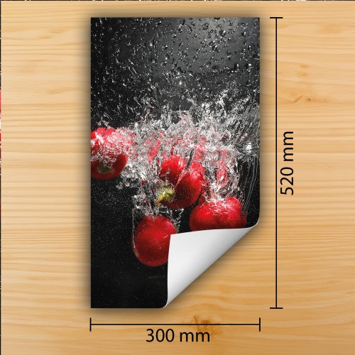 Mata ochronna na kuchenkę indukcyjną 30x52 cm - Mata antypoślizgowa na blat - Płyta ochronna zwijana - Dekoracja do kuchni - Więcej miejsca - Czerwona owoce