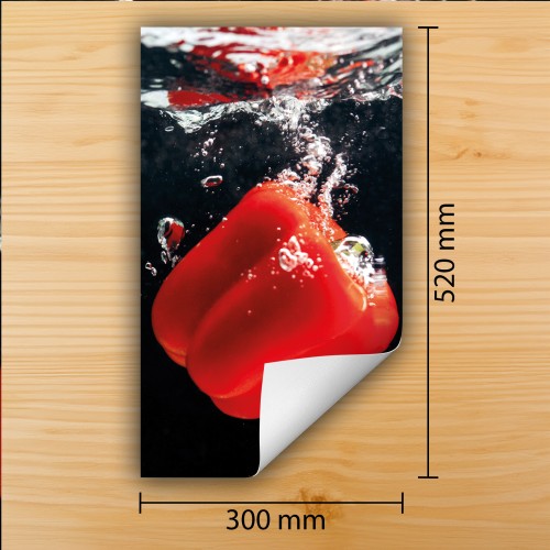 Mata ochronna na kuchenkę indukcyjną 30x52 cm - Mata antypoślizgowa na blat - Płyta ochronna zwijana - Dekoracja do kuchni - Więcej miejsca - Czerwona papryka