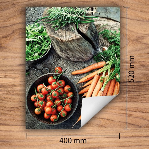 Mata ochronna na kuchenkę indukcyjną 40x52 cm - Mata antypoślizgowa na blat - Płyta ochronna zwijana - Dekoracja do kuchni - Więcej miejsca - Kolorowa Warzywa