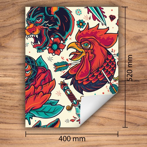 Mata ochronna na kuchenkę indukcyjną 40x52 cm - Mata antypoślizgowa na blat - Płyta ochronna zwijana - Dekoracja do kuchni - Więcej miejsca - Zwierzęta Czerwona