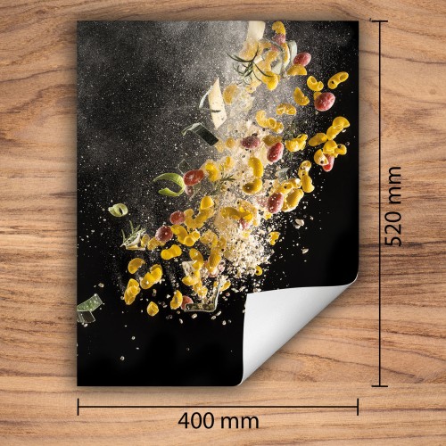 Mata ochronna na kuchenkę indukcyjną 40x52 cm - Mata antypoślizgowa na blat - Płyta ochronna zwijana - Dekoracja do kuchni - Więcej miejsca - Żywność czarna