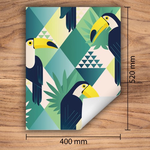 Mata ochronna na kuchenkę indukcyjną 40x52 cm - Mata antypoślizgowa na blat - Płyta ochronna zwijana - Dekoracja do kuchni - Więcej miejsca - Ptak tukan
