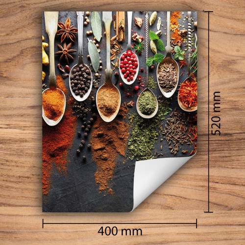 Mata ochronna na kuchenkę indukcyjną 40x52 cm - Mata antypoślizgowa na blat - Płyta ochronna zwijana - Dekoracja do kuchni - Więcej miejsca - Kolorowa przyprawy