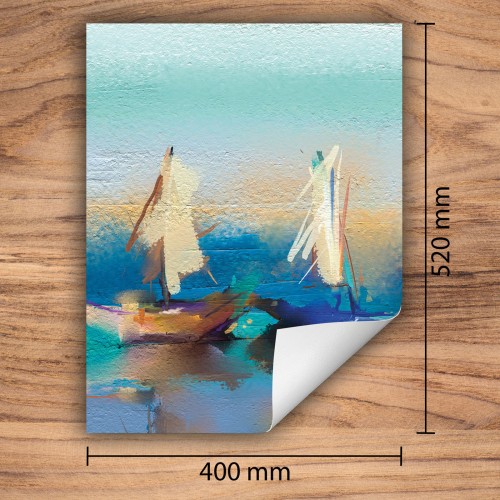 Mata ochronna na kuchenkę indukcyjną 40x52 cm - Mata antypoślizgowa na blat - Płyta ochronna zwijana - Dekoracja do kuchni - Więcej miejsca - Niebieska Łodzie
