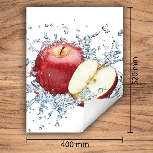Mata ochronna na kuchenkę indukcyjną 40x52 cm - Mata antypoślizgowa na blat - Płyta ochronna zwijana - Dekoracja do kuchni - Więcej miejsca - Jabłka Czerwony