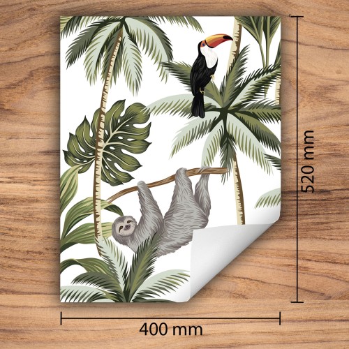 Mata ochronna na kuchenkę indukcyjną 40x52 cm - Mata antypoślizgowa na blat - Płyta ochronna zwijana - Dekoracja do kuchni - Więcej miejsca - Leniwiec Zwierzęta