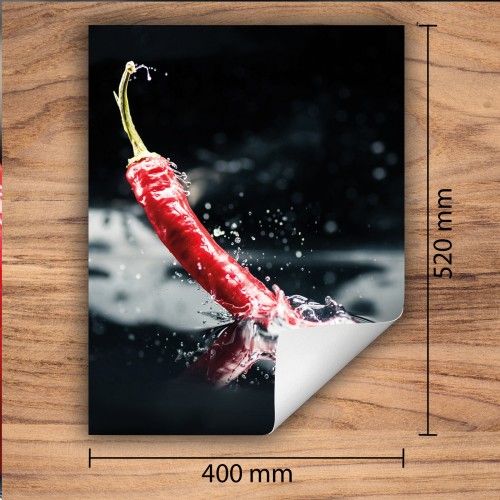 Mata ochronna na kuchenkę indukcyjną 40x52 cm - Mata antypoślizgowa na blat - Płyta ochronna zwijana - Dekoracja do kuchni - Więcej miejsca - Chilli Czarny