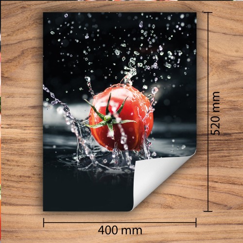 Mata ochronna na kuchenkę indukcyjną 40x52 cm - Mata antypoślizgowa na blat - Płyta ochronna zwijana - Dekoracja do kuchni - Więcej miejsca - Pomidor czarna